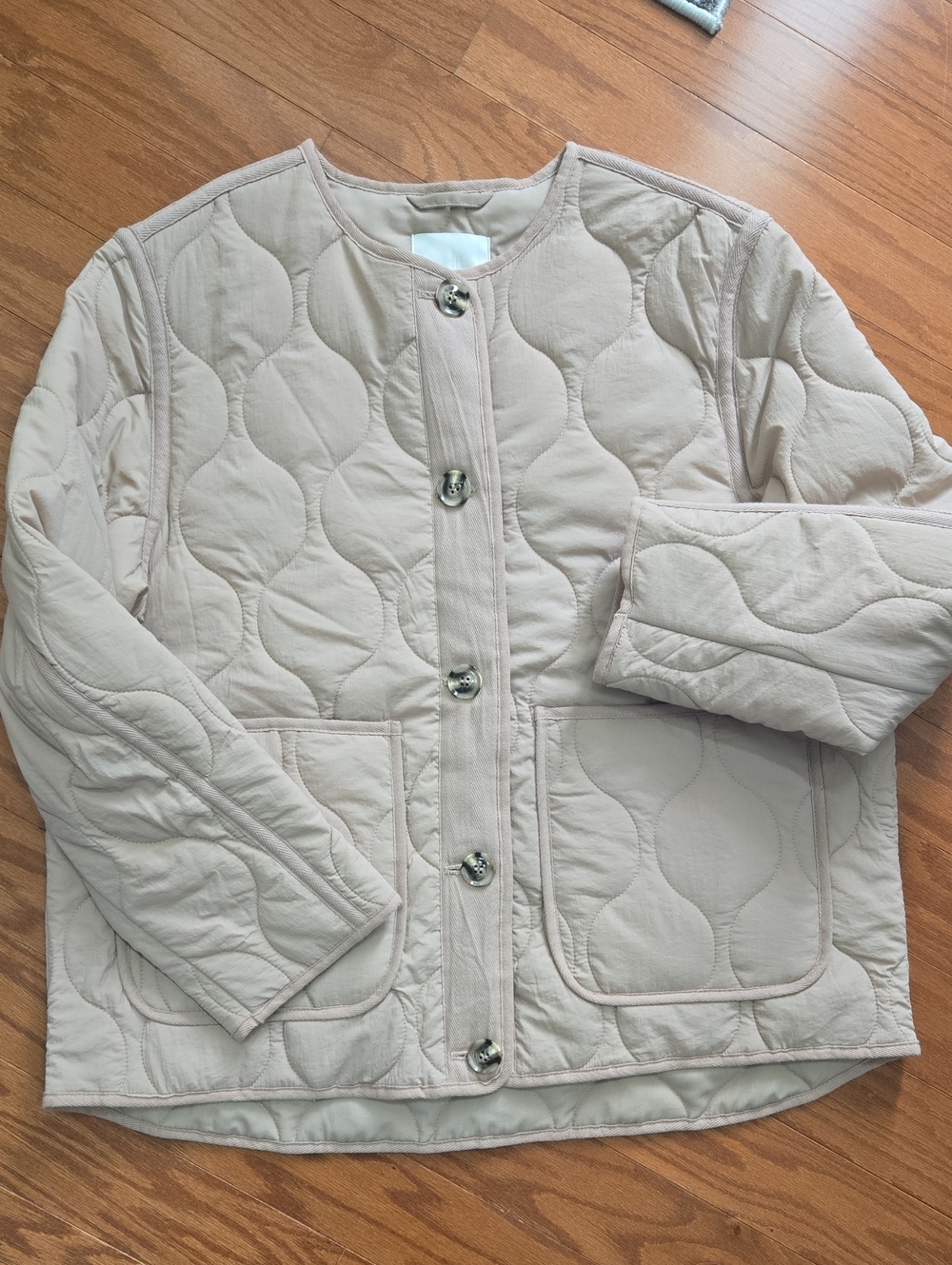 H&M Quilted Light Beige Puffer Jacket